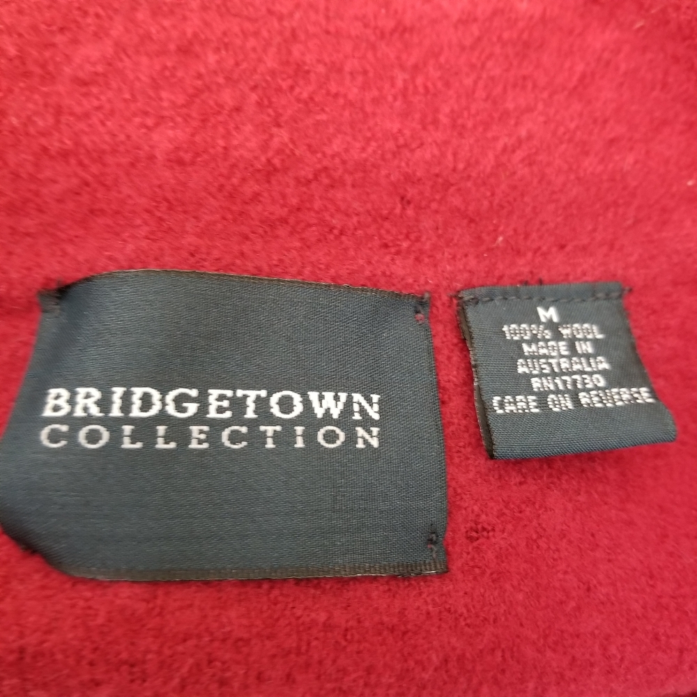 Bridgetown MEDIUM Sweater Full Zip Up Wool Red - Picture 3 of 3